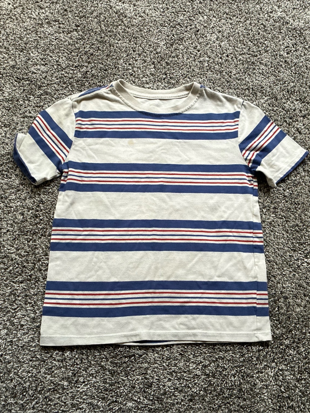Wonder Nation Boy’s Red, White and Blue Striped Short Sleeve Tee, Size M (8)
